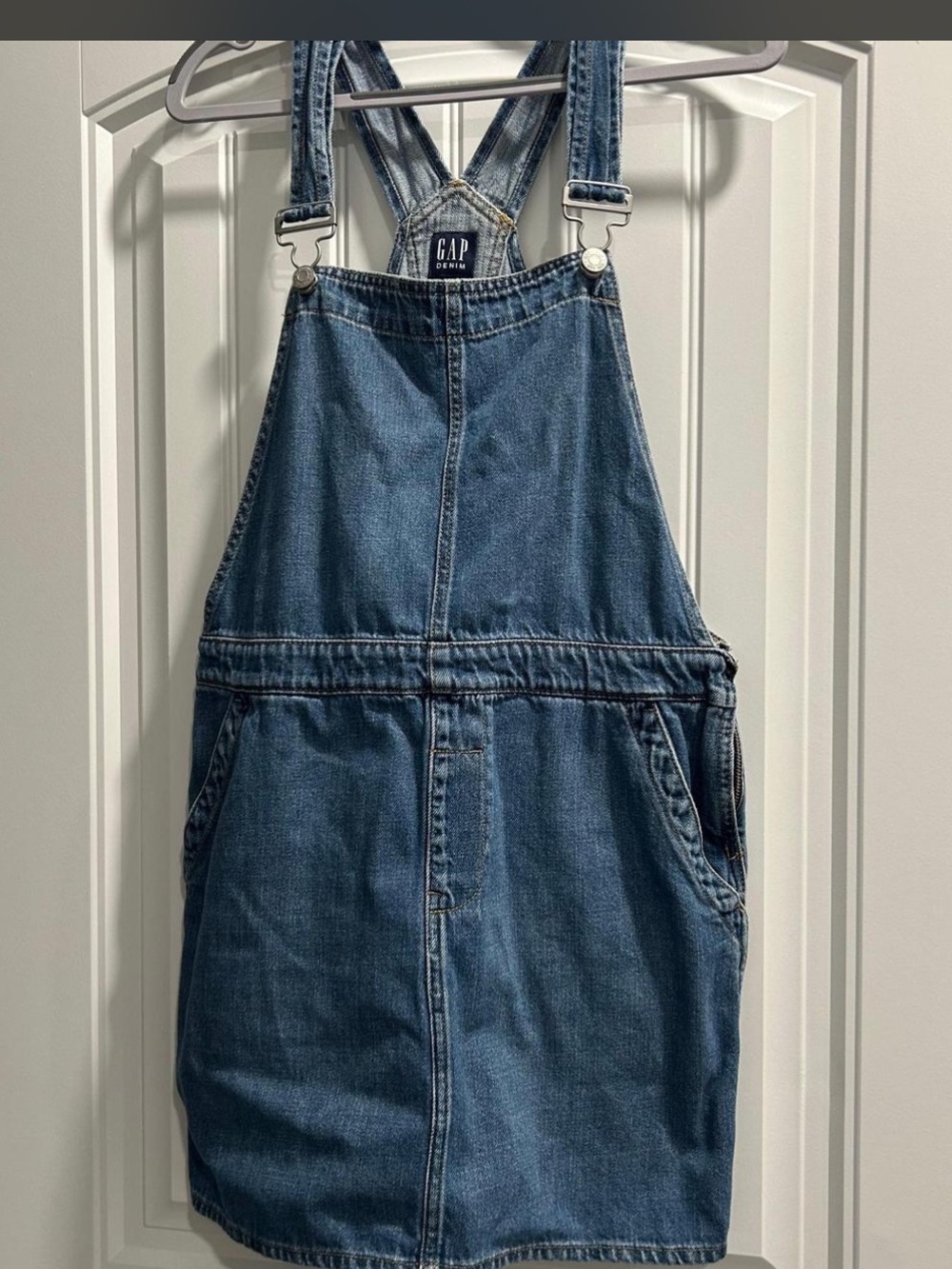 GAP Denim Pinafore Dress in Navy Blue